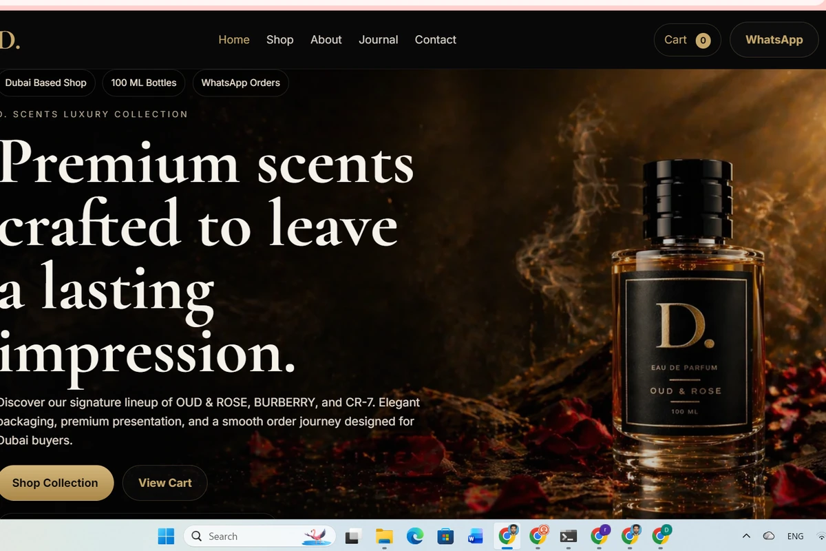 D. Scents luxury fragrance ecommerce website
