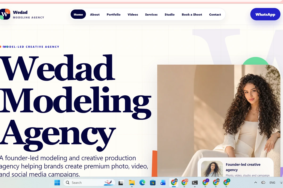 Wedad Modeling Agency website